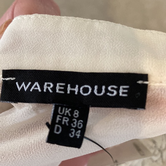 WAREHOUSE UK BRAND NWT Ivory and lace detail blouse Size USA 4/S - Picture 6 of 9